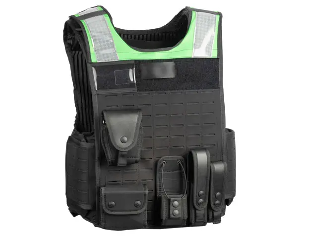 8600 Load Bearing Vest with custom green hi vis